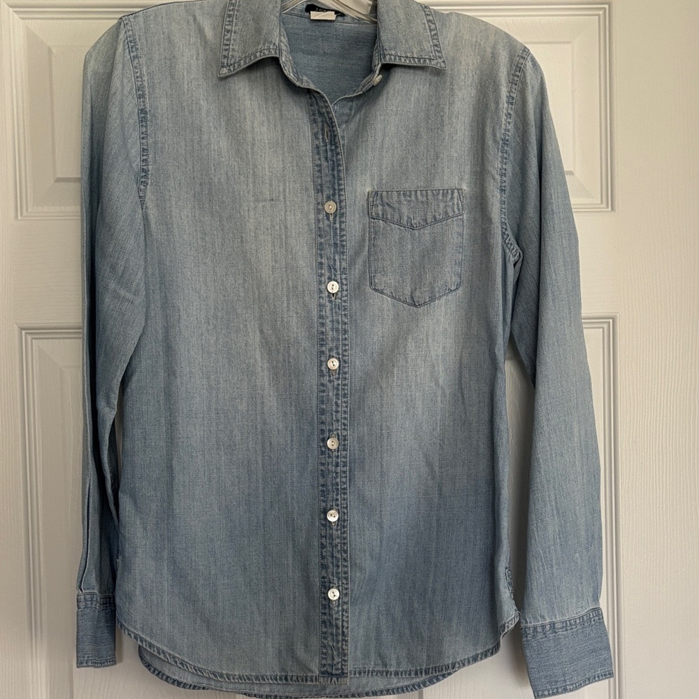 J. Crew Women’s Light Denim Casual Button Down Shirt